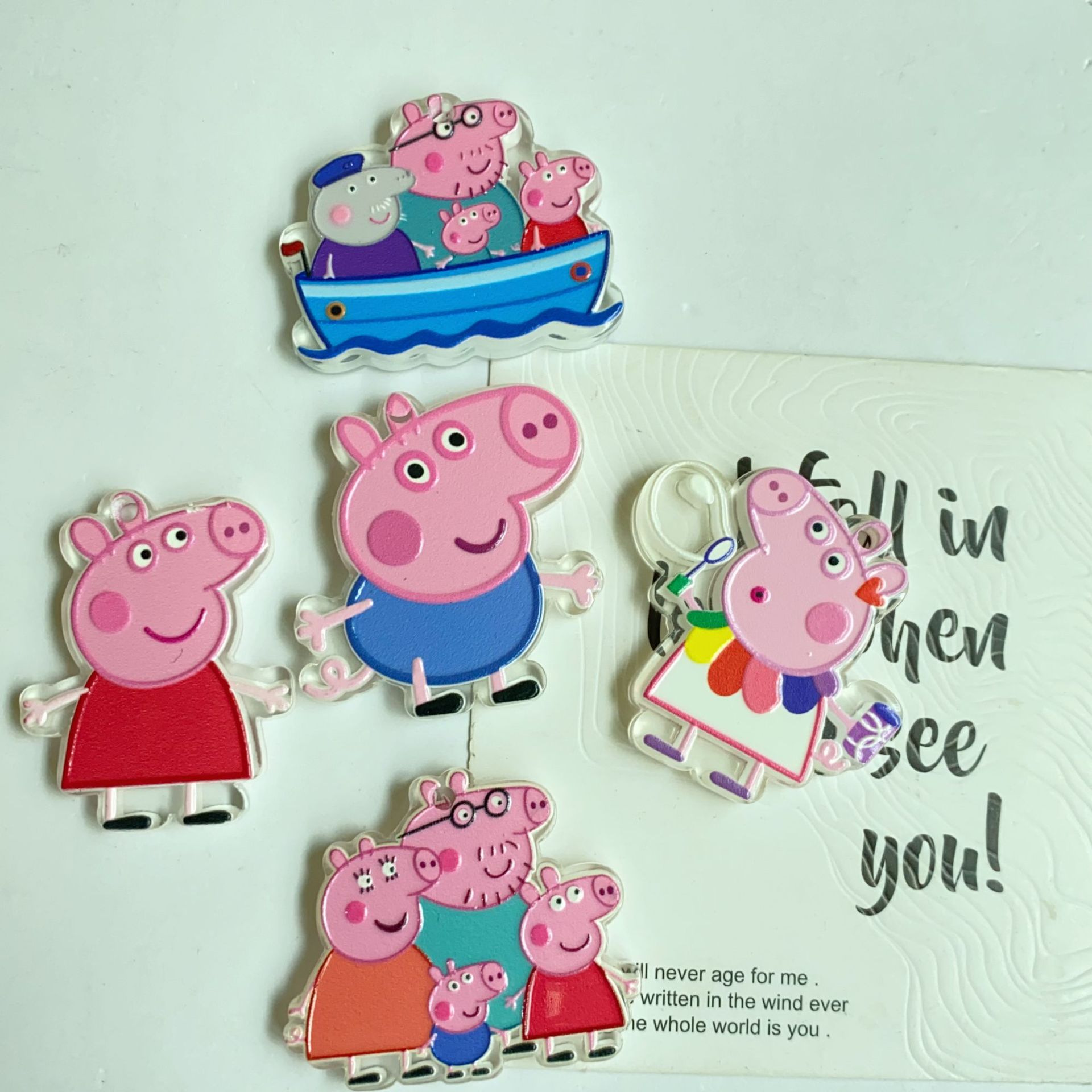 Phone Accessories Chain - Pendentif Peppa Pig en relief brillant