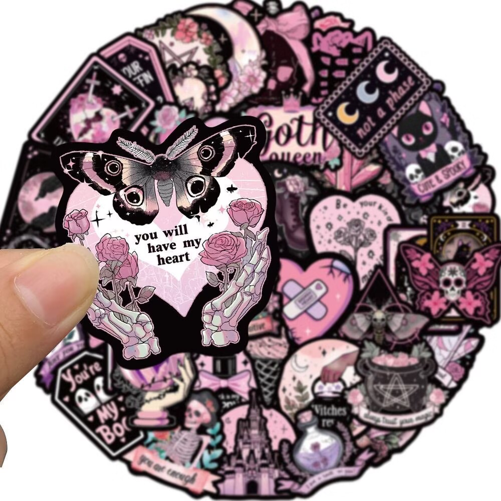 50 autocollants gothiques rose - Phone Accessories China avis et prix