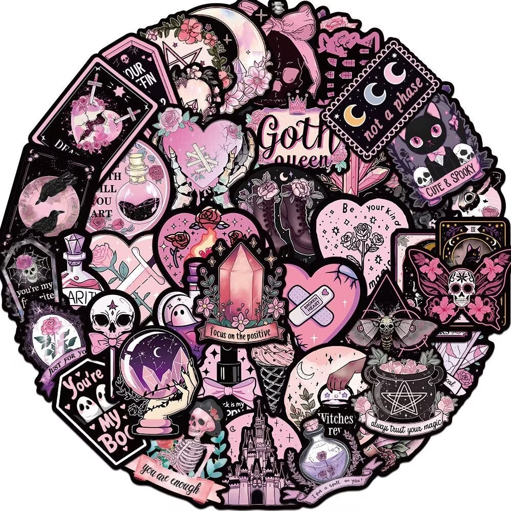 50 autocollants gothiques rose - Phone Accessories China avis et prix