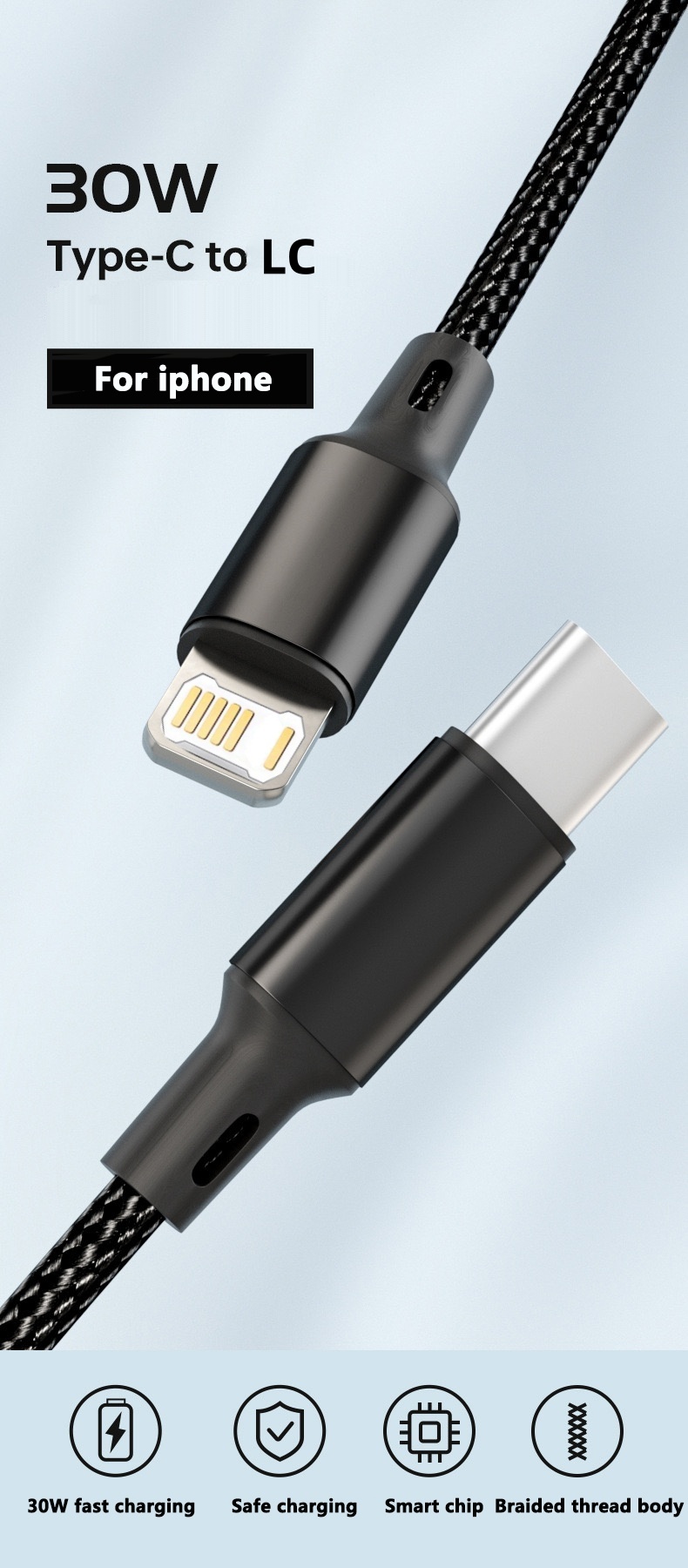 Câble USB PD 30W pour iPhone 1 - Phone Accessories Online avis et prix