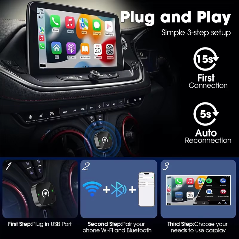 Adaptateur CarPlay sans fil 2- - Phone Accessories Online avis et prix